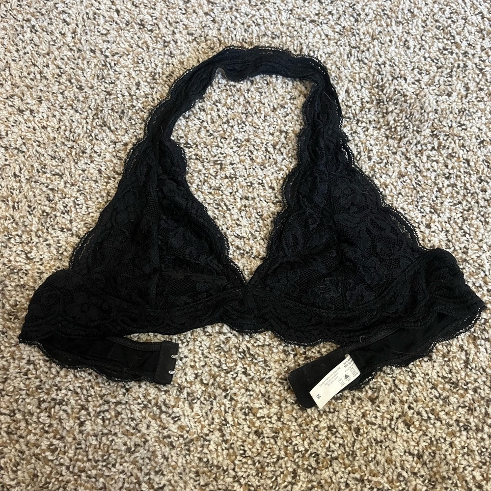 Black Lace Halter Bralette - Women Intimates & Sleepwear